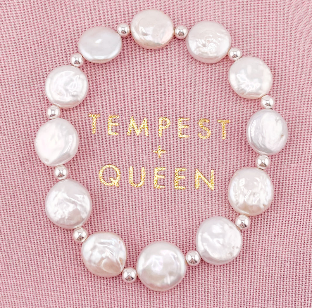 Rose coin pearl bracelet