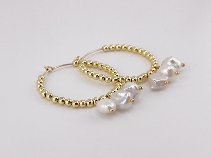 Kendall triple Pearl hoops