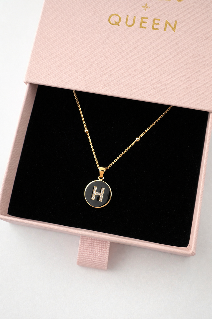 Monogram disc necklace