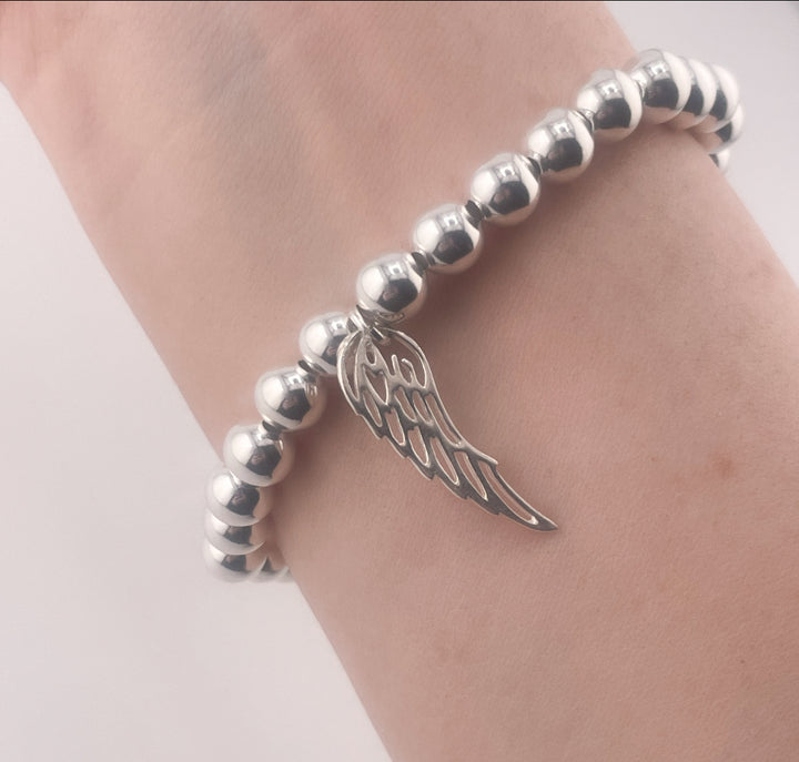 Pixi large bead silver bracelet