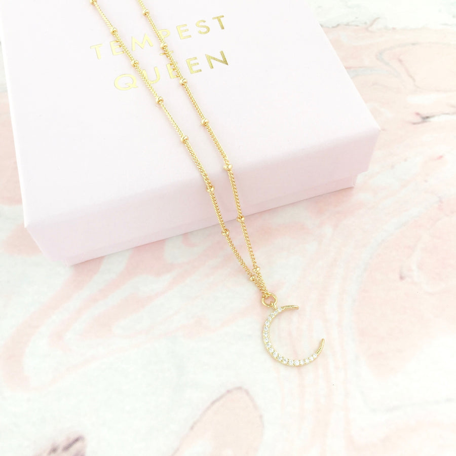 Selene crystal moon necklace