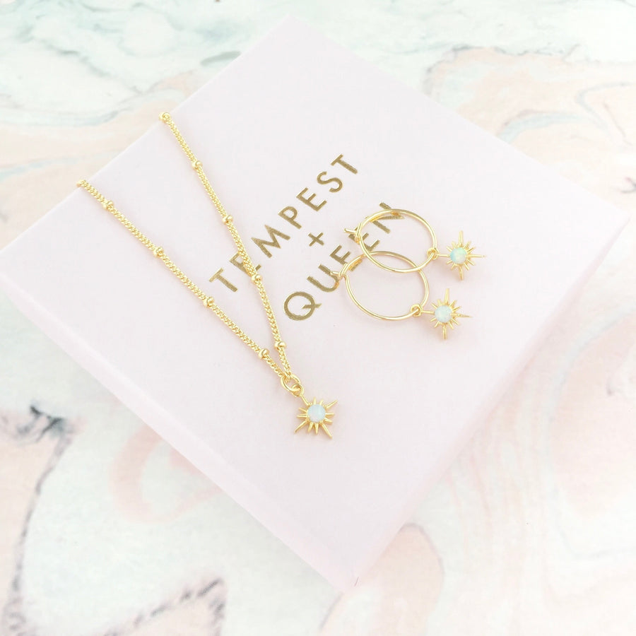 Zephyr opal polaris gold filled hoops