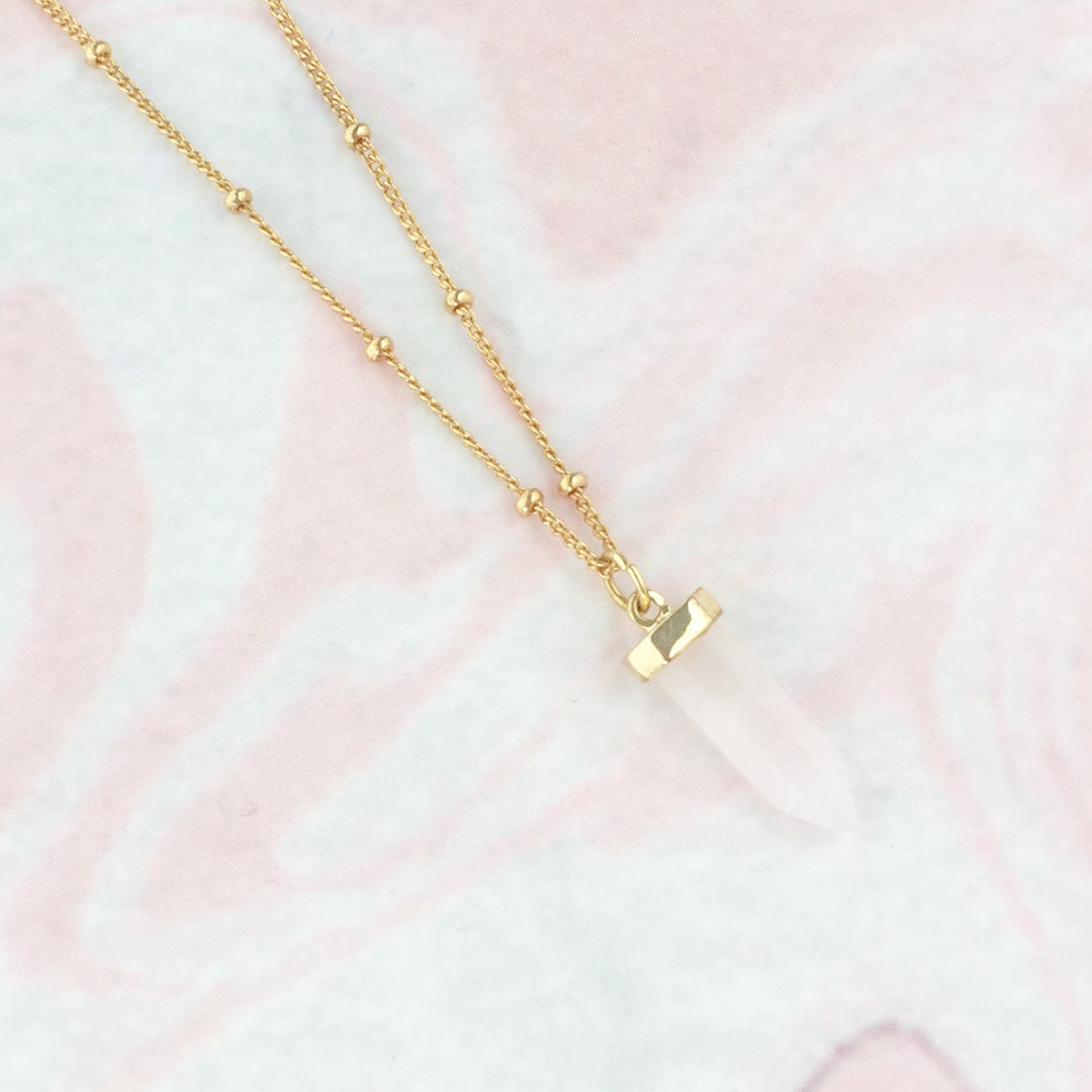 Ambience rose quartz satellite necklace